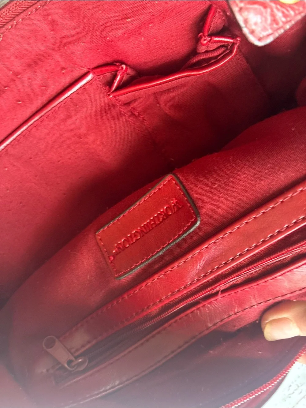 Worthington Classic Red Leather Shoulder Bag - Stylish Everyday Carry